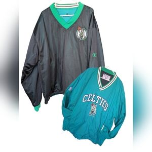 Vintage Boston Celtics Champion Reversible Pullover Jersey Windbreaker VERY RARE
